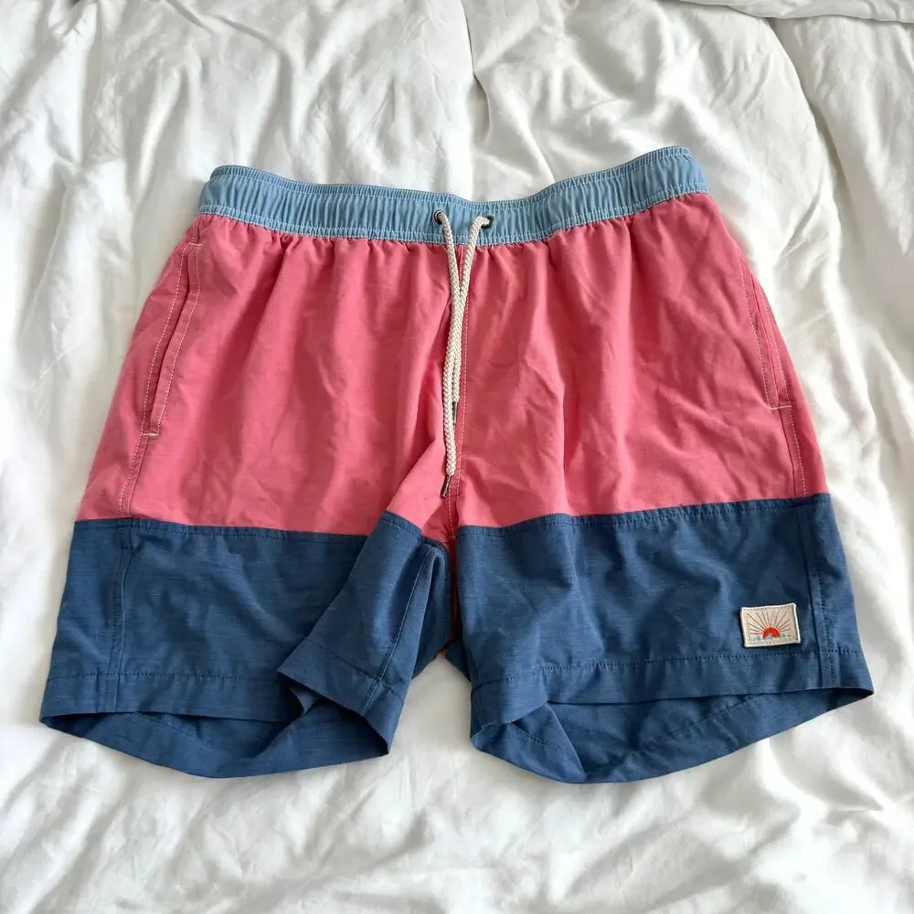 Faherty SEAWASH Color Block Swim Trunks Men’s Size XL